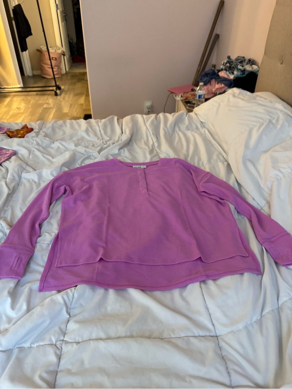 Lightweight Layered Long-Sleeve Sweater in Lavender Zenana